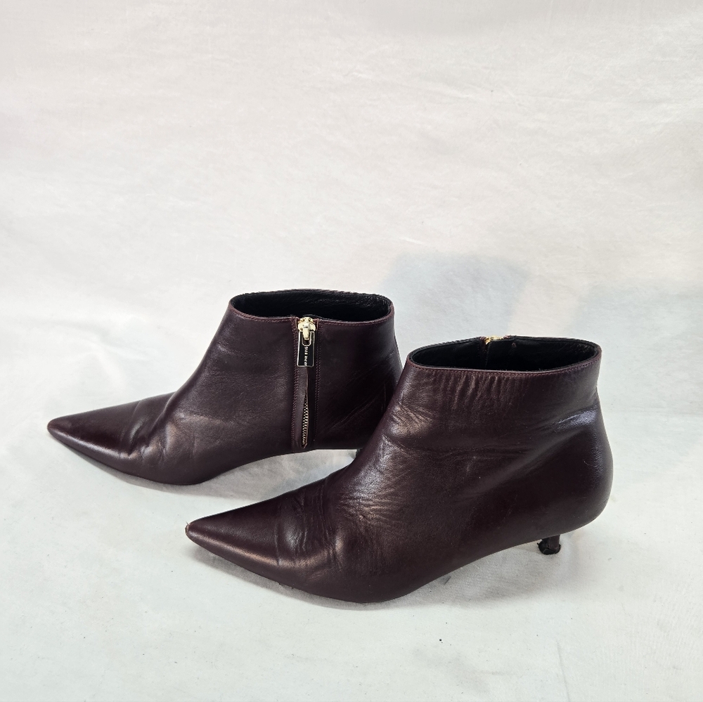 Anine Bing Stella Women's Size 38 Leather Burgundy Boots *Flaws* - Picture 4 of 11
